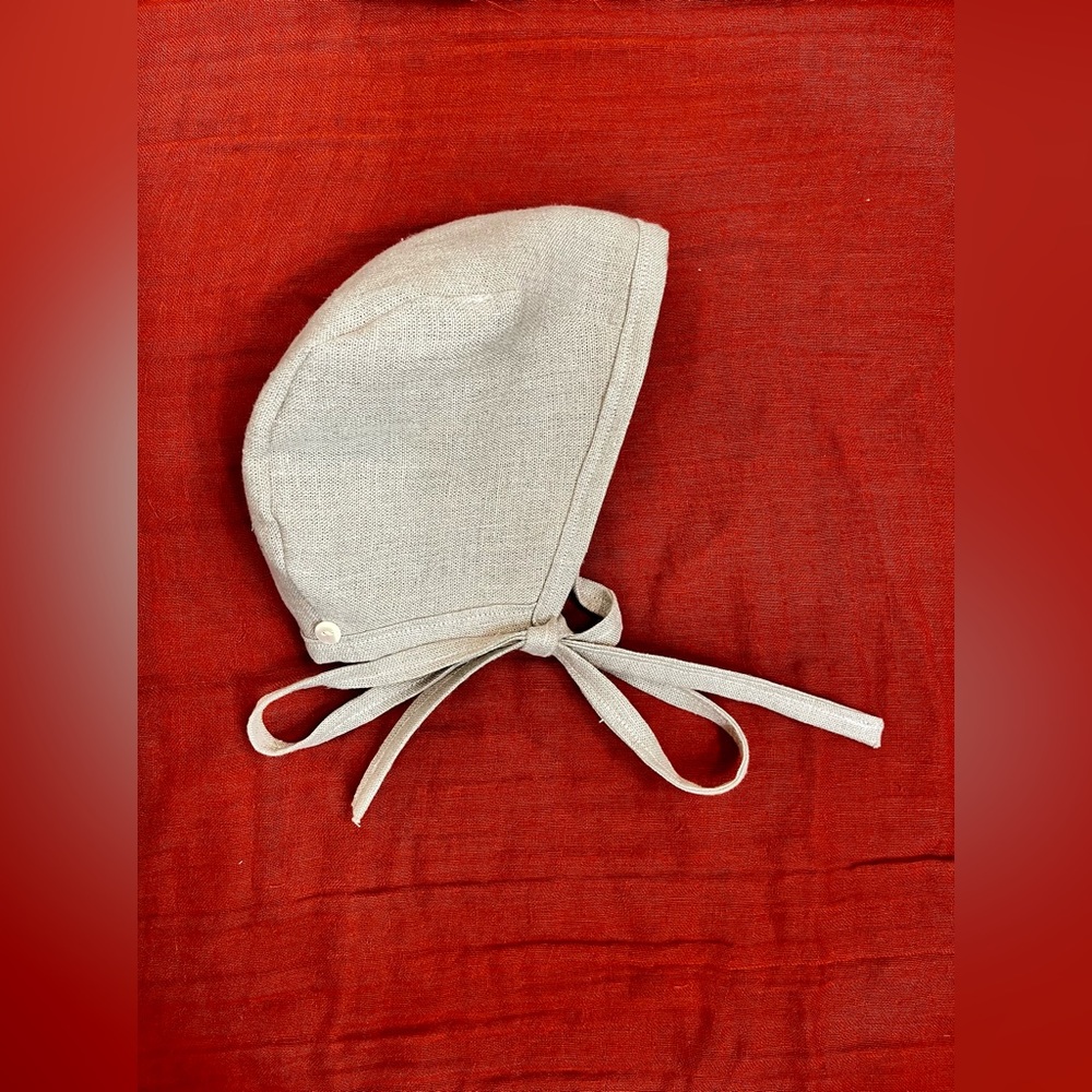 Handmade 100% Linen Baby Bonnet
